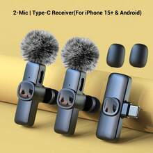 HITOZON Professional Wireless Lavalier Microphone For Smartphone,Wireless Microphone Plug-Play,Lapel Mic For Video Recording,Teaching, Interviews,Podcast,Cordless Omnidirectional Condenser Recording Mic For Vlog - Black B - View 11