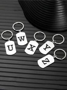 1pc Letter A-Z Hollowed-Out Keychain,Shiny Alloy Charm, Key Chain,Ring Bag,Backpack Charm,Car Hanging,Simple, Wallet And Handbag Accessories,Individual And Versatile Backpack, Car And Military Badge Pendant,For Women Men,Friends, Family And Girlfriends, Christmas Gifts, New Year's Gifts - Multicolor - View 5