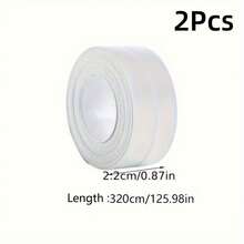 1/2 pièces Ruban de calfeutrage, ruban d'étanchéité en PVC imperméable, ruban adhésif pour plan de travail de cuisine, évier, baignoire, salle de bain, douche, toilette et sol mural, protecteur de bord
