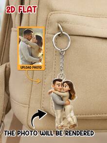 Customized 2D Character Art, Render 2D Figures Based On Uploaded Photos, Personalized Keychain Gift For Family And Friends - As Shown - View 16
