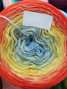 1 Knäul (300g) Spitzengarn - Mehrfarbiger Farbverlauf (Türkis/Navy/Cyan/Grün/Schwarz) zum Häkeln, Weben - Universalgarn für Pullover, Schals, Decken - Verschiedenfarbig - Übersicht 12