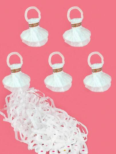 5 sztuk serpentyn, białe konfetti do rzucania, bez bałaganu papierowe krakersy na wieczór panieński, urodziny, rocznice ślubu, imprezy, artykuły imprezowe