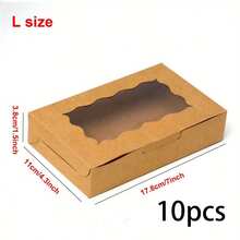 10 件装饼干盒、纸杯蛋糕盒、面包包装盒、糖果零食盒、带窗口的甜点盒、婚礼生日甜点蛋糕糖果小容器 - 彩色 - 查看 15