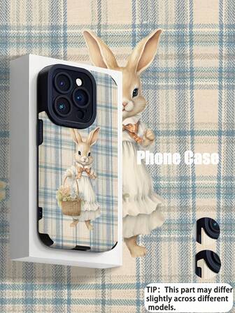 1 adet Moda Kişiselleştirilmiş Sepet ve Tavşan Desenli Dikey Çizgili Üst Düzey Suni Deri Düşmeye Karşı Parmak İzi Önleyici Darbeye Dayanıklı Telefon Kılıfı, Arkadaşlar, Aile, Çiftler İçin Doğum Günü, Tatil Hediyesi Olarak Uygundur, Apple ve Diğer Modellerle Uyumlu