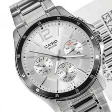 Casio Dress & Sport Watch, Silver Dial & Stainless Steel Band, 50M WR, Analog Quartz, Day Date Window, Durable For Work And Swim - one-size - View 5