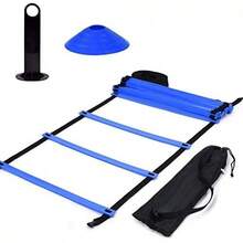 Kit de Entrenamiento de Velocidad y Agilidad, Escalera Plana de 5.8m + 10 Conos de Disco Escalera de Entrenamiento de Velocidad con Bolsa de Almacenamiento para Entrenamiento Atlético - 1 - Ver 1