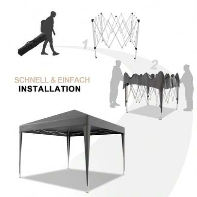 Tenda dobrável DEVOKO 2x2 e 3x3 m, impermeável e estável, ideal para jardins, festas, eventos e até mesmo para servir cerveja. Com altura ajustável, é perfeita para festivais, celebrações, praias e varandas. Disponível em três cores.