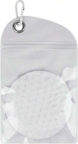 ReignSword Sand Remover For Beach, Reusable Sand Wipe Off Mitts With Carabiner, Talc-Free Sand Off Bags For Beach Vacation Camping Essentials (White)