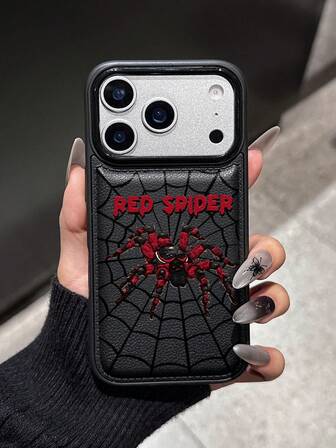 Spider 1 Adet Yeni Dolgulu Çizilmez Deri Dokulu Telefon Koruyucu Kılıf, 15 Pro Max, 14 Plus, 13 Pro Max, 12, 11, 7G, 7P, IX, XR, XS Max, 17 Pro, Air ile Uyumlu