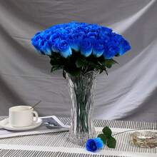 60pcs Artificial Red Rose, Silk Flowers, Living Room Decor Fake Flowers, Wedding Accessories, Valentine's Day Gift, Everlasting Flowers. Suitable For Birthday Party, Gathering, Venue Decor, Wedding Bouquet, Bridal Bouquet, Home Decor, Restaurant, Bedroom, Windowsill Decor, Vase Decor, New Year Decor, Outdoor Garden, Back To School, Fake Plants, Autumn Decor, Room, Desk, Garden Decor, Room Decor Supplies, Christmas Decor - Violet Purple - View 8