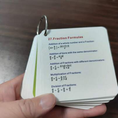 52张最常用的数学公式速记卡 | 代数、几何、微积分、三角学和物理必备学习指南 | 覆膜参考指南，助您快速学习 | 快速复习，提升成绩