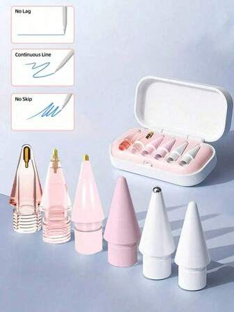 6 Paquete de Puntas Mejoradas para Apple Pencil, Compatibles con Puntas de Apple Pencil con Estuche, Puntas de Lápiz de Metal de Punto Fino Preciso que No se Desgastan, Compatibles con Apple Pencil de 1ra/2da Generación, USB C, iPad Pro Pencil, Accesorios de Bolígrafo Mejores Regalos para Navidad, Familia, Amigos, Cumpleaños, Días Festivos