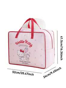 Sanrio Hello Kitty Clothing & Bedding Storage Bag, Durable Oxford Fabric, Tear-Resistant Material, Reinforced Handles, Sturdy Stitching, Large Capacity For Clothes, Blankets, Sheets, Pillows, Smooth Dual Zippers, Full-Open Design - Pink-hello Kitty - View 3