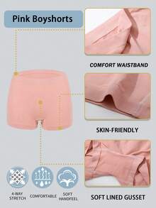 Women's Boyshorts Low Waist Seamless Boxer Briefs Comfortable Panties Sexy Lingerie Soft Shorts Panty Underwear Women Knickers Minimal Style Sports Underpants Suitable For Summer With Dresses