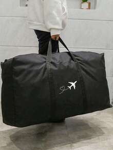 1 buc Genți de călătorie pliabile Geantă de depozitare unisex, cu model de avion în formă de inimă, Genți de mână portabile pentru femei Genți de bagaje de mare capacitate pentru bărbați, Accesorii de călătorie multifuncționale, Geantă de bagaje Geantă de mutare din pânză Oxford, Geantă de bagaje de ambalare, Geantă de depozitare pentru mutare, Potrivită pentru cămine, case de închiriat, cămine școlare, Genți de depozitare rezistente la umiditate și praf pentru haine și genți de pilotă, Potrivită pentru călătorii de afaceri, vacanță și mutare