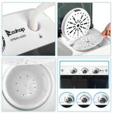 Twin Tub With Built-In Drain Pump XPB45-428S 20Lbs Semi-Automatic Twin Tube Washing Machine For Apartment, Dorms, RVs, Camping And More, White&Black US Standard - US A Type Plug(110-127V) - View 6