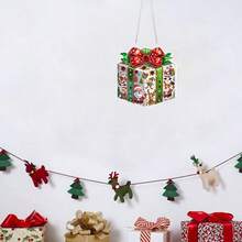 Kit de pintura de diamantes como regalo de Navidad, juego de artesanía de mosaico de diamantes acrílico (PMMA) con tema navideño asimétrico, adecuado para decoración de pared, puerta y jardín del hogar, manualidades DIY para decoración de fiesta navideña, adornos de Navidad