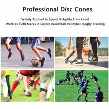 VGEBY 10uds Conos de Entrenamiento de Fútbol Conos de Disco para Entrenamiento con Bolsa de Transporte Marcadores de Disco Plano Blando(Multicolor) Suministros De Fútbol Accesorios De Fútbol - 1 - Ver 5