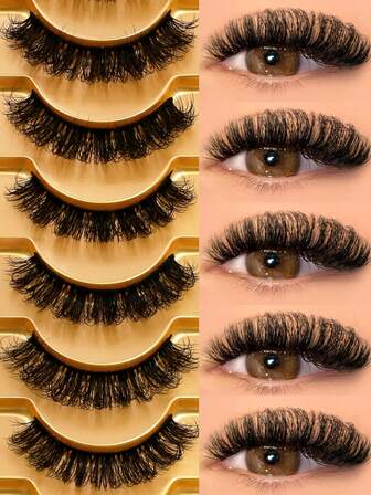 10 Pairs Cat Eye Lashes Fluffy Eyelash Wispy Volume Faux Mink Lashes Clear Band Eyelashes Natural Look False Eyelashes Soft Fox False Eyelashes Extensions Cosplay Makeup Tools