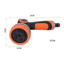 Gartenspritze mit 10 einstellbaren Sprühmodi, Hochdruck-Schlauchdüse, komfortablem, ergonomischem Griff und Wasserdurchflussregulierung. Ideal zum Bewässern von Pflanzen, Rasenflächen, Autos, Fahrrädern und Haustieren sowie für Heimwerkerarbeiten. - Orange - Übersicht 4