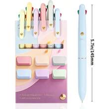 Ddaowanx Multicolor Pens 4-In-1 Colored Ballpoint Pen 0.5mm Fine Point Smooth Writing Nurse Accessories For Work Gifts For Teen Girls 6-Count Macaroon - 6PcsMacaroons - View 4