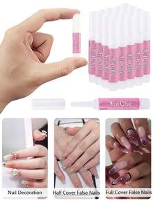 Nail Glue, Super Strong Nail Glue For Acrylic Nails Long Lasting Professional Nail Tip Glue For Press On Nails Bond For Acrylic Nails Adhesive Nail Glue For False Nail Tips 2g/0.07OZ/PCS