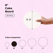 Fit Meal Prep 20 Pack Cake Boards, 10 Inch Round Gold Cake Circles, Disposable Pizza Circles Cake Pan Base Stand For Desserts And Pastries, Greaseproof Cardboard Cake Rounds For Cake DIY, Birthday - ColorB - 查看 2