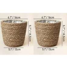 3PCS Straw Pot, Minmalist Soiid Coior Plant Container For Home