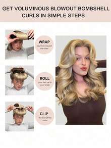 5pcs/4pcs/3pcs Hair Styling Set + Sleep Cap, No Heat Curler, Convenient, Curling Tools, Hair Scrunchie Curler, Sleep Hairstyling Tools, Women Foam Hair Curler - Baby Blue - View 4