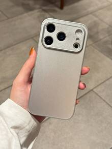 1pc Soft Silicone Matte Silver Phone Case, Skin-Friendly Protective Cover Compatible With IPhone 17 Pro Max, 17 Pro, 17 Air, 16 Pro, 15 Pro Max, 14, 13, 12, 11 - Multicolor - View 3