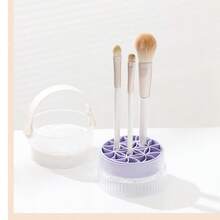 1 pieza --- Bandeja de limpieza y secado para brochas de maquillaje --- Bandeja para borlas de polvos y esponjas cosméticas - Morado [Bandeja de secado y limpieza] - Ver 4