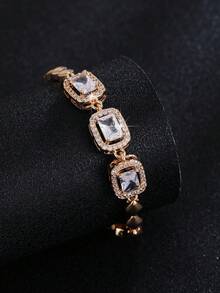 1pc Cubic Zirconia Stone Bracelet, Suitable For Daily Wear And Various Occasions, Best Gift Choice For Family And Holidays - Multicolor - View 1