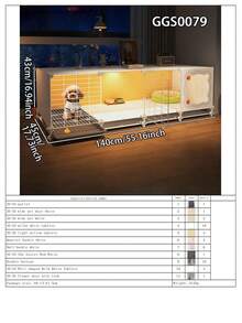 Dog Crate With Potty, Large Indoor Rabbit Hutch, Cat Cage With Litter Box, Small Animal Cage - Multicolor - View 15