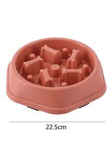 1pc Pets Anti-Gulping Slow Feeder Bowl, Large Capacity Non-Slip Anti-Topple Dog Food/Water Bowl