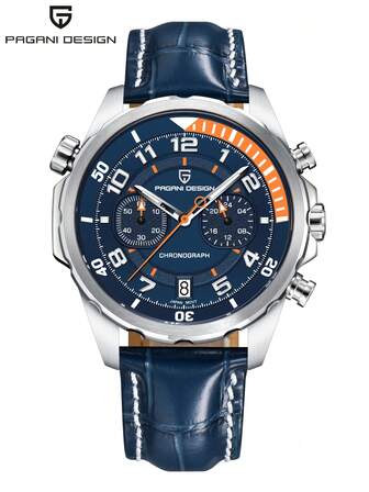  PAGANI DESIGN Japan TMI VK64 Chronograph Quartz Watch For Men Sports Casual Leather Stainless Steel Waterproof Men Watch PD-1811