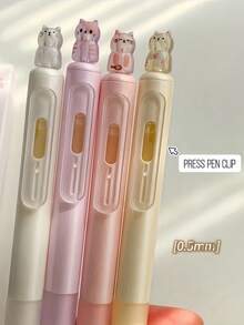 1pc Cute Cat Gel Pen - Pastel Pink/Beige/Black, Quick-Dry Ink, Ergonomic Grip, Smooth Writing For Office, School, Journaling - Ideal Gift For Cat Lovers & Stationery Enthusiasts, School Supplies, Playful Design, Durable Construction, Writing Instrument, Office Workers, Office Supplies, Stylish Pen, Highquality Ink, Gel Ink Pen, Pen, Kawaii Stationery, Pen For Writing, Student-Friendly Writing Pen Smooth Ink Flow, No Skips Economical Pack,Stationery, School Essentials, Gel Pens, Crafts, Coloring Supplies, Bible Study Kit, Nurse Pens, Funny Pens, Graduation Gifts, Christian Stuff, Nurse Essentials, Book Accessories, Birthday Gifts, Business Supplies, Christian Gifts, Office Desk Accessories, Office. - 彩色 - 查看 4