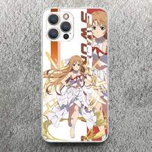 Funda de Smartphone Anime  SAO Compatible con 16 15 14 13 12 11 Pro Max Plus Carcasa de Silicona Suave Impresa Diseño Divertido - KK366-9 - Ver 3