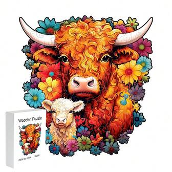 Caja de regalo de Navidad con diseño de pavo real colorido, rompecabezas de madera de animales extraterrestres, regalo de cumpleaños, decoración del hogar, regalo único, juego de alta dificultad para interacción en el hogar