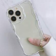 Funda Ultrafina a Prueba de Golpes y Resistente a las Manchas Una funda transparente en forma de ola para teléfono móvil, protección completa de lente para iPhone 16/15/14/13/12/11/x/xs/xr/8/7 plus pro max mini Funda Minimalista y Premium - 1 pieza - Ver 6