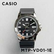 Casio 卡西欧现代运动手表，黑色硅胶表带搭配银黑色表盘，50米防水，耐用防汗表带，适合全天候佩戴，满足您积极的生活方式 - 均碼 - 查看 1