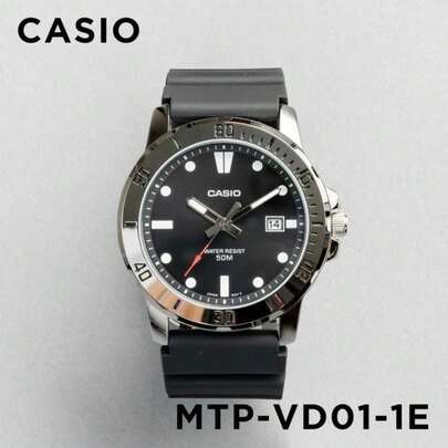  Đồng hồ thể thao hiện đại Casio, dây đeo silicon màu đen & mặt số màu đen bạc, chống nước 50M, dây đeo chống mồ hôi bền bỉ, thoải mái cả ngày cho lối sống năng động