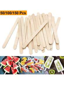 200支天然木质冰棍棒，手工制作。这些冰棍棒可用于制作冰淇淋、冰块、棒棒糖和蛋糕。另附蜡棒、木制工艺棒、木棍、压舌板、冰棍棒及其他冰淇淋配件。 - 彩色 - 查看 5