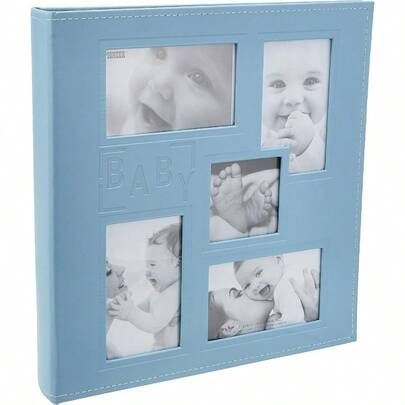 Baby Collage Frame Cover Large Photo Album Blue