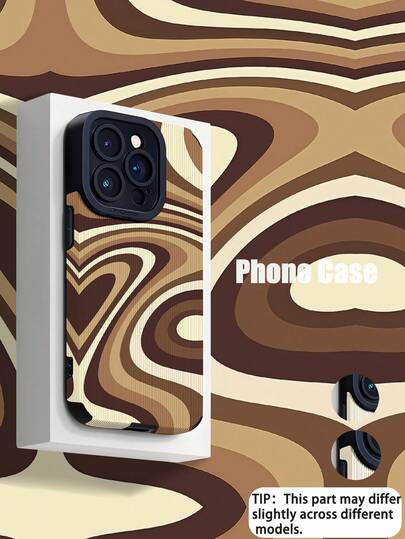 1 szt. Asymetryczny wzór z falistą strukturą, pionowy, ze sztucznej skóry, antypoślizgowy, odporny na upadki, miękki, ochronny futerał na telefon, kompatybilny z Apple i Galaxy 17/17AIR/17PRO/17PROMAX