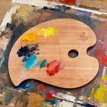 ARTSECRET Acrylic Paint Palette, Oval Fish Thumb Hole Palette, Painting Supplies