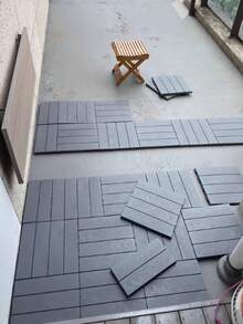 5pcs/10pcs/15pcs PVC Plastic Self-Assembling Balcony Terrace Garden Outdoor Waterproof Anti-Corrosion Floor Tiles, Yard Outdoor Waterproof Ceramic Tiles