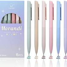 6 PCS Pastel Gel Pens, Colored Ink Pens, Pens Colorful For NoteTaking Journaling, Cute Retractable Pens 0.5mm Fine Point Quick Drying,School Office Supplies,Scrapbook Supplies,Markers,Christmas,Stationery,Gel Pens,Markers,Art Supplies,Alcohol Markers,School Supplies,Highlighter,Gifts,Christian Gifts,Nurses Accessories For Work - 莫蘭迪 - 查看 2
