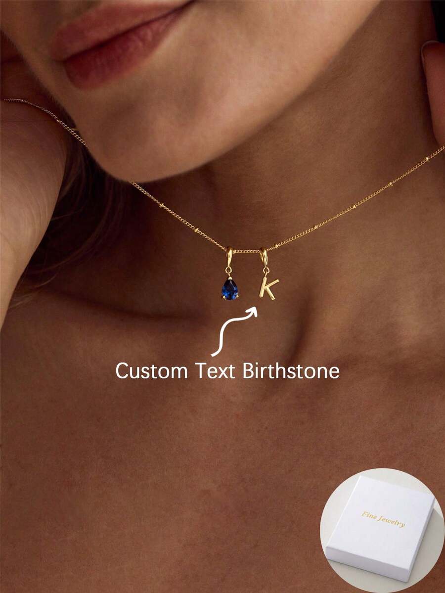 Stainless Steel Cute Bird Birthstone Pendant Necklace. This Customizable Birthstone Necklace Is A Multi-Functional Jewelry Accessory Suitable For Daily Wear, Formal Occasions, Or Holidays. It Makes A Unique Creative Gift For Family And Friends. - Yellow Gold - View 1