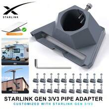 Pipe Adapter Bracket Compatible With Starlink Gen 3, Heavy Duty Roof Pole Mounting Kit Connector For Starlink V3 Antenna Installation - A - View 1