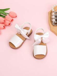 Novas Sandálias Rasteiras Slip-On para Meninas com Laço, Confortáveis e Respiráveis